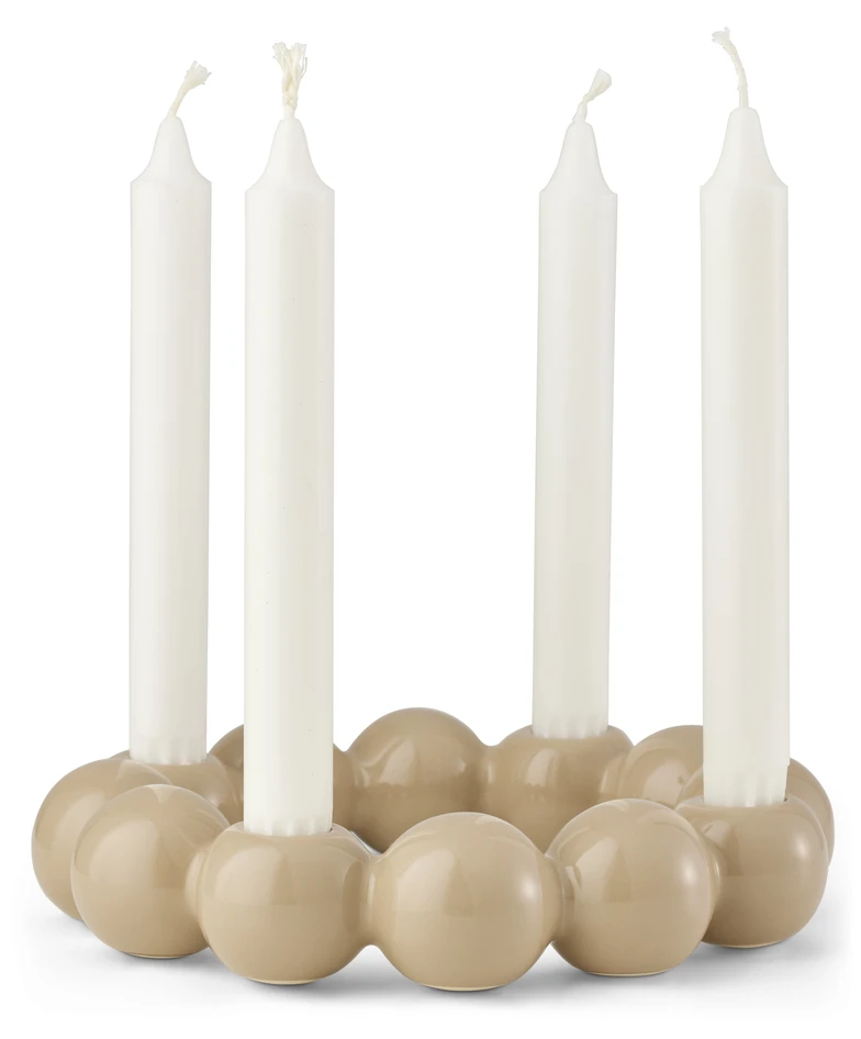 Bridget - Ljusstake, H4,5 Ø21,5 cm - Beige