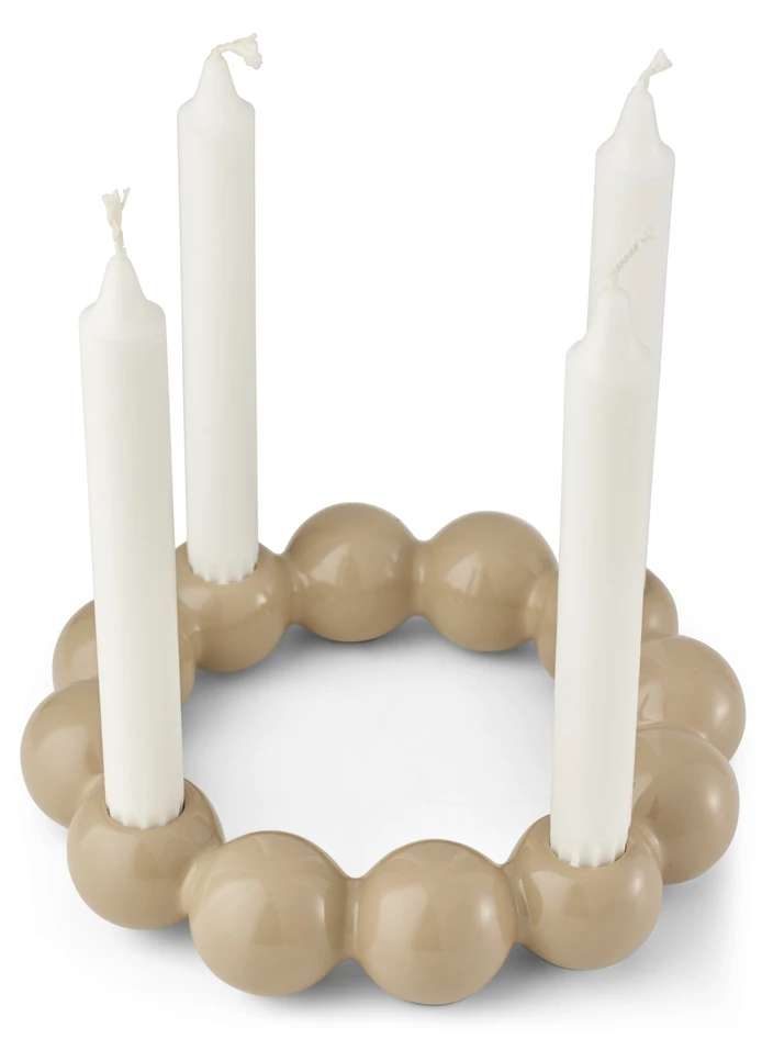 Bridget - Ljusstake, H4,5 Ø21,5 cm - Beige