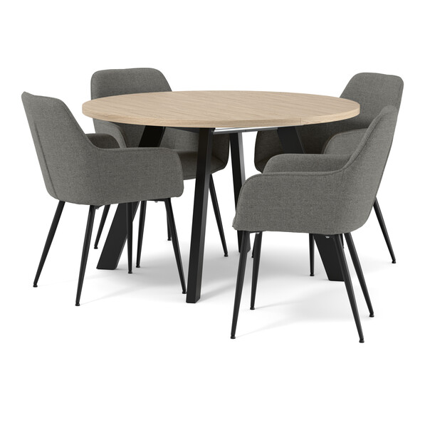 Nomad - Matgrupp med 4 karmstolar Milla - Vit