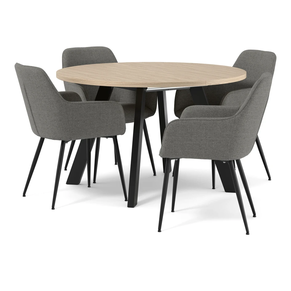 Nomad - Matgrupp med 4 karmstolar Milla - Vit