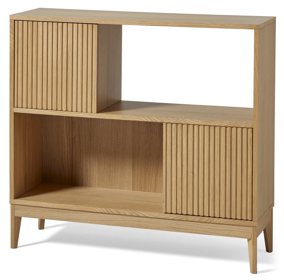 Astrid - Hylla med 2 hyllplan/dörrar, 100x33x93,5 cm - Beige