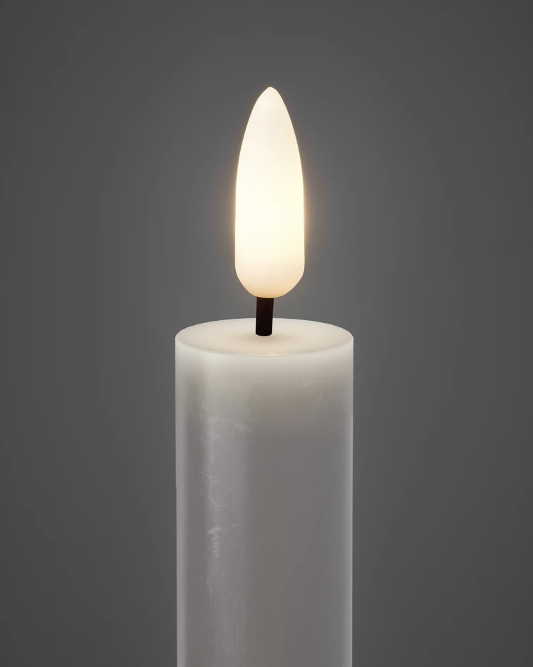 Skimra - LED-ljus, 2-pack, H37,5 Ø2,4 cm, exkl batteri 2xAAA, timerfunktion - Grå