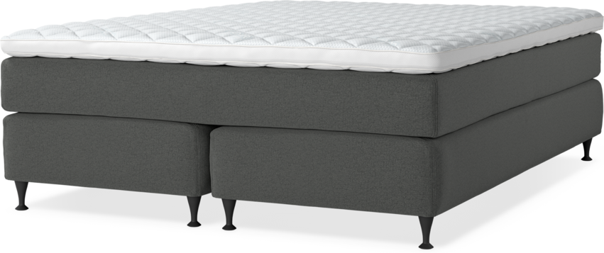 Delux Sense - Kontinentalsäng, dubbelsäng med bäddmadrass - Grå