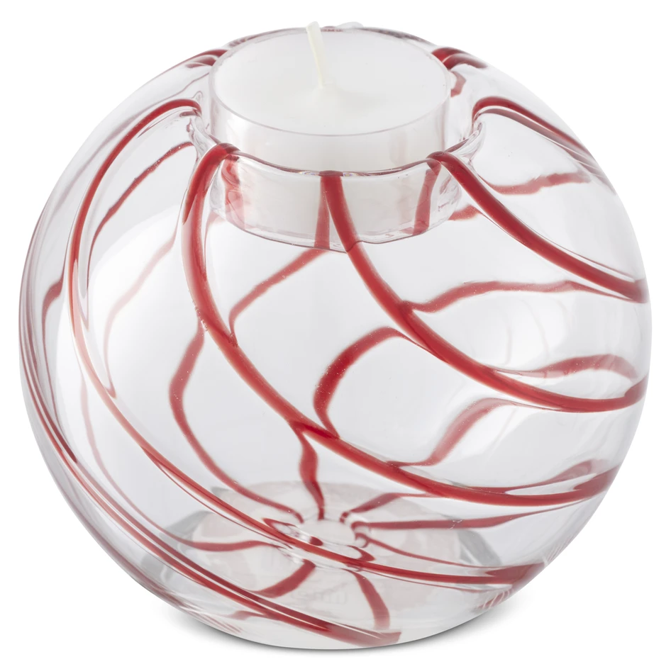 Swirl - Ljuslykta, H8,5 Ø10 cm - Röd