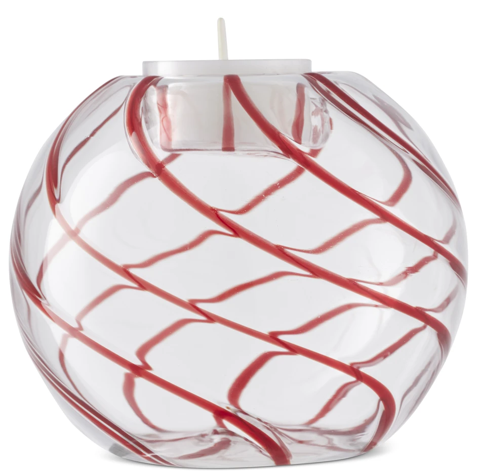 Swirl - Ljuslykta, H8,5 Ø10 cm - Röd