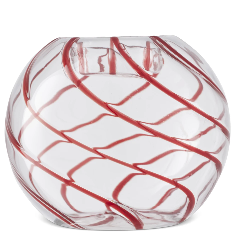 Swirl - Ljuslykta, H8,5 Ø10 cm - Röd