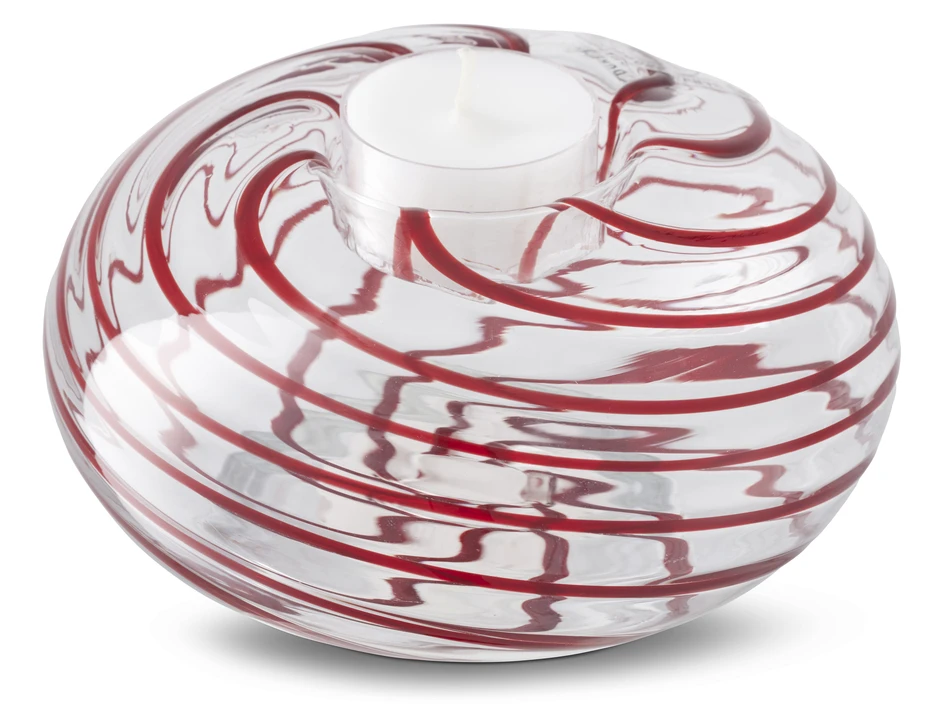Swirl - Ljuslykta, H6,5 Ø13 cm - Röd