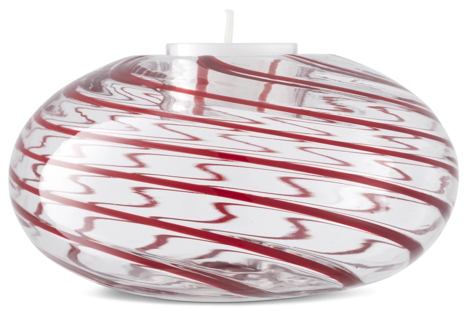 Swirl - Ljuslykta, H6,5 Ø13 cm - Röd
