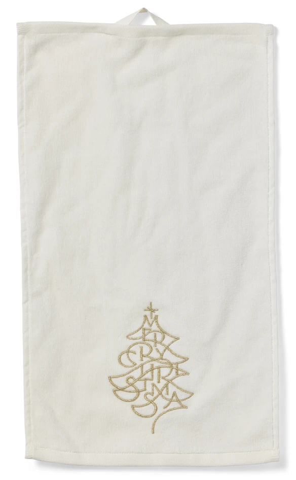 Christmas tree - Gästhandduk 2-pack, 30x50 cm - Vit