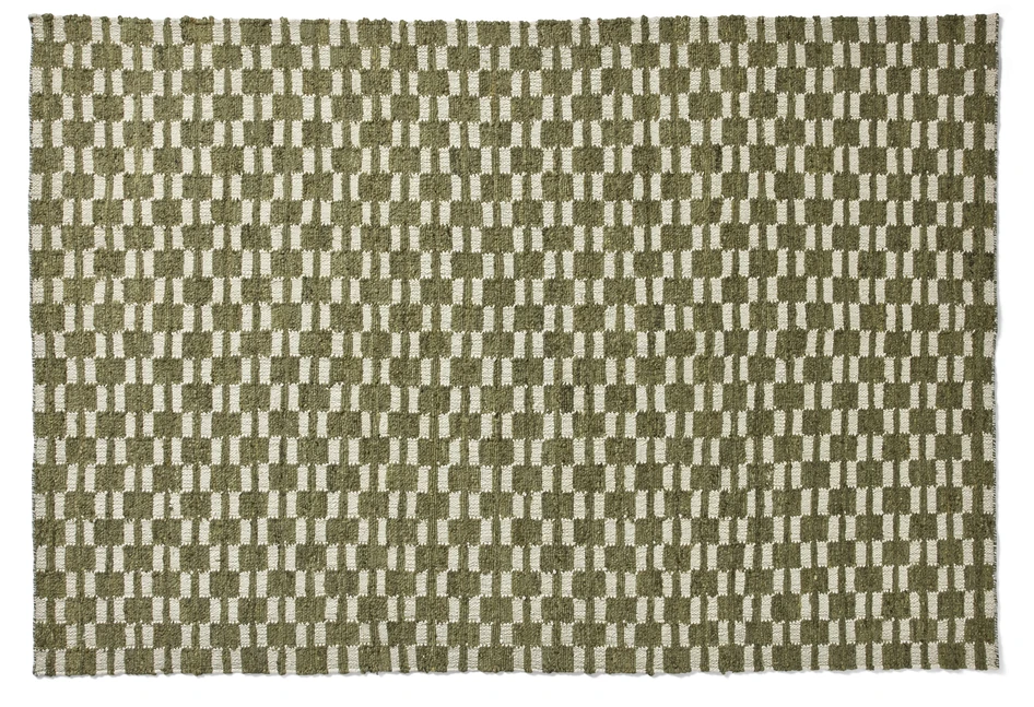 Eivor - Ullmatta handvävd, 200x300 cm - Grön
