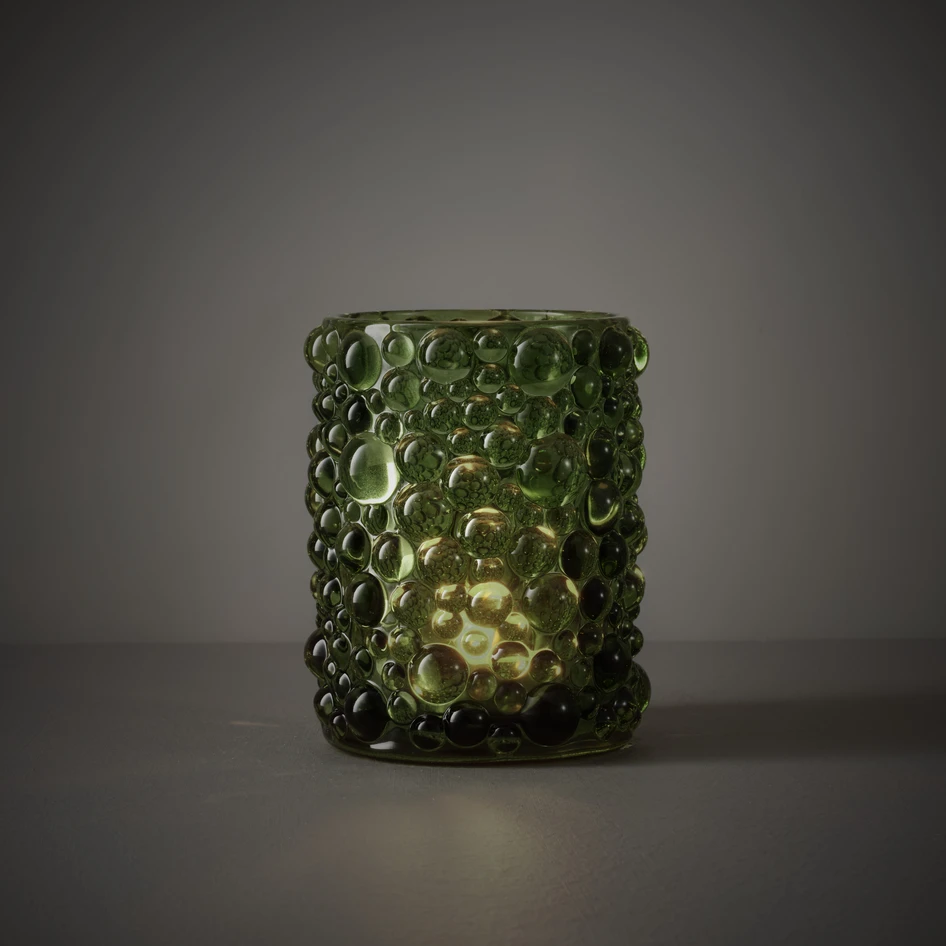Bubble - Ljuslykta, H12 Ø10 cm - Grön