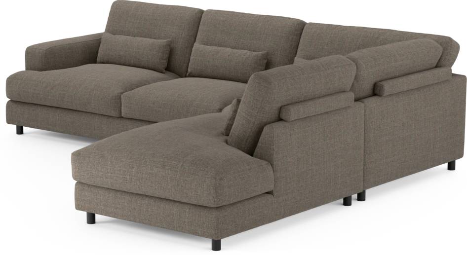 Noma - 3-sits soffa med divan höger - Brun