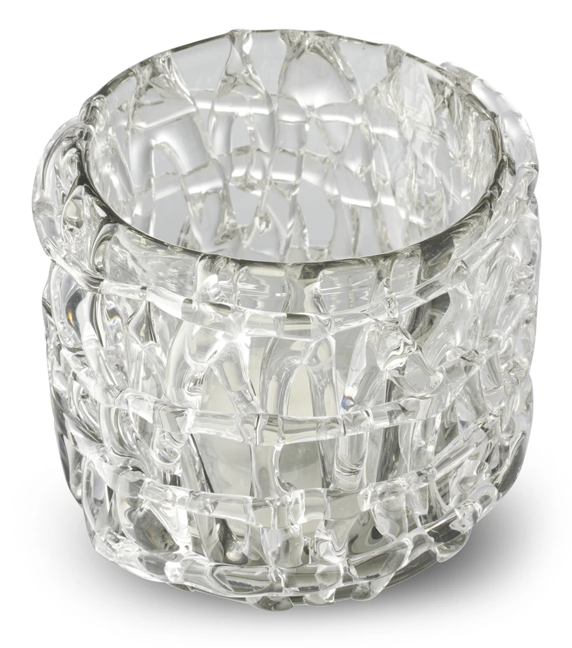 Aura - Ljuslykta, H 9,5 Ø 12,5 cm - Grå