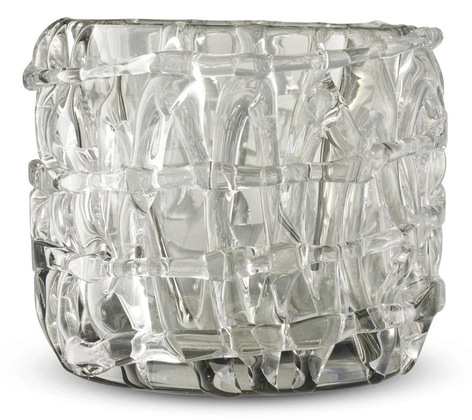 Aura - Ljuslykta, H 9,5 Ø 12,5 cm - Grå