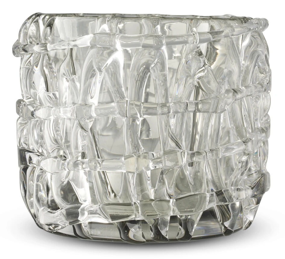 Aura - Ljuslykta, H 9,5 Ø 12,5 cm - Grå