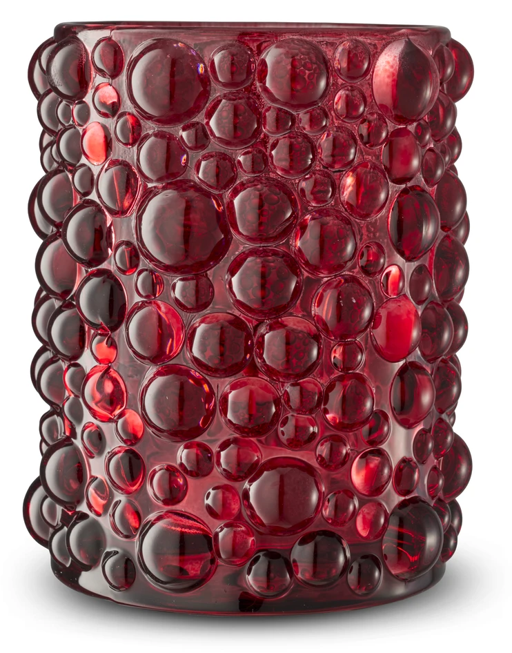 Bubble - Ljuslykta, H12 Ø10 cm - Röd