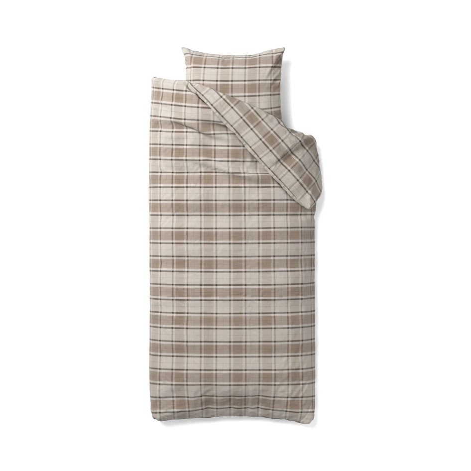Ditte - Påslakanset i bomullsflanell - Beige