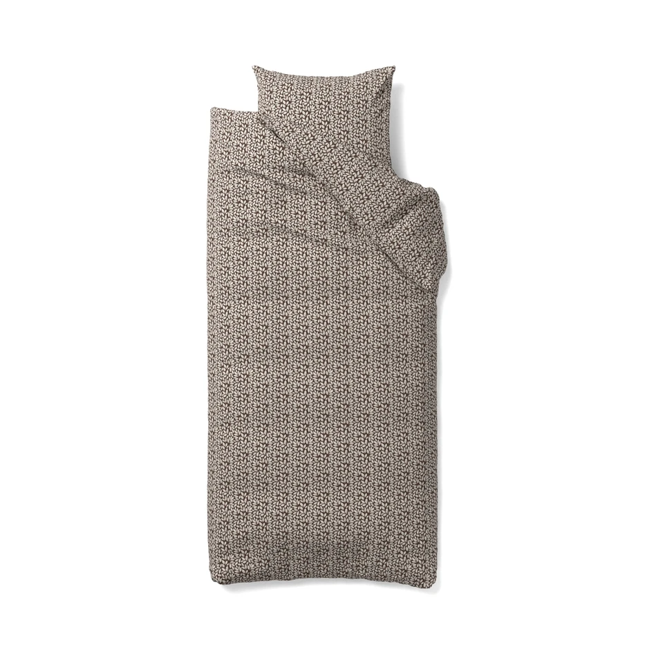 Leaf - Påslakanset i microfiber - Brun