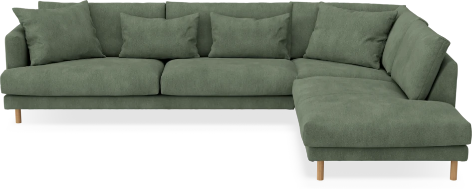 Harper - 3-sits soffa med divan höger - Grön