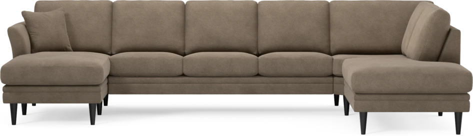 Eden - 3-sits soffa med schäslong vänster och divan höger - Brun