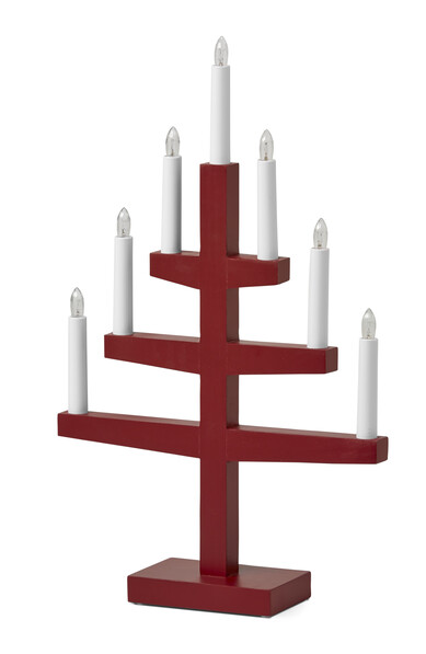 Trapp - Adventsljusstake 7-arm - Röd