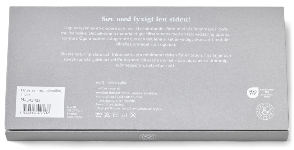 Silke - Exklusiv sovmask i mullbärssilke - Grå
