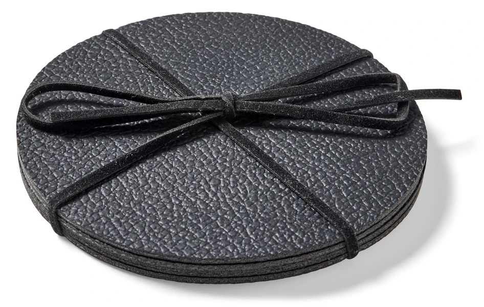Maria - Underlägg 4-pack, Ø10 cm - Svart