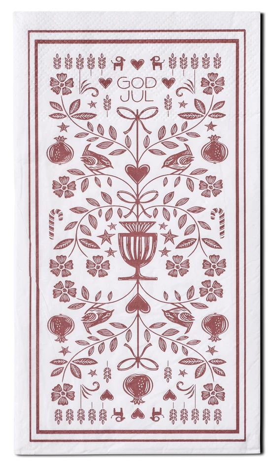 Folk - Servett, 33x40 cm, 20-pack - Röd