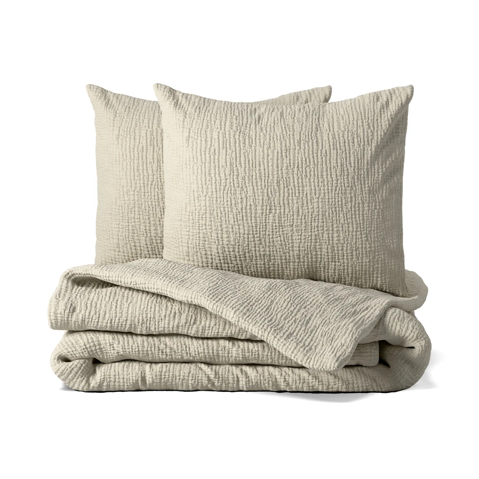 Adelia - Påslakanset i muslin, 3 delar - Beige