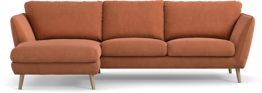 Madison Lux - 2-sits soffa med schäslong vänster - Orange