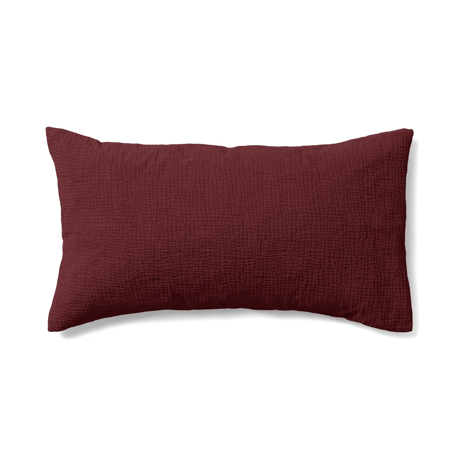 Adelia - Örngott till hotellkudde i muslin, 50x90 cm - Röd