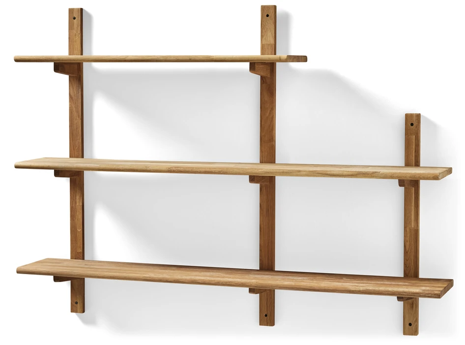 Living/Axel - Vägghylla med 3 konsoler & 3 hyllplan, 160x22x89,4 cm - Beige