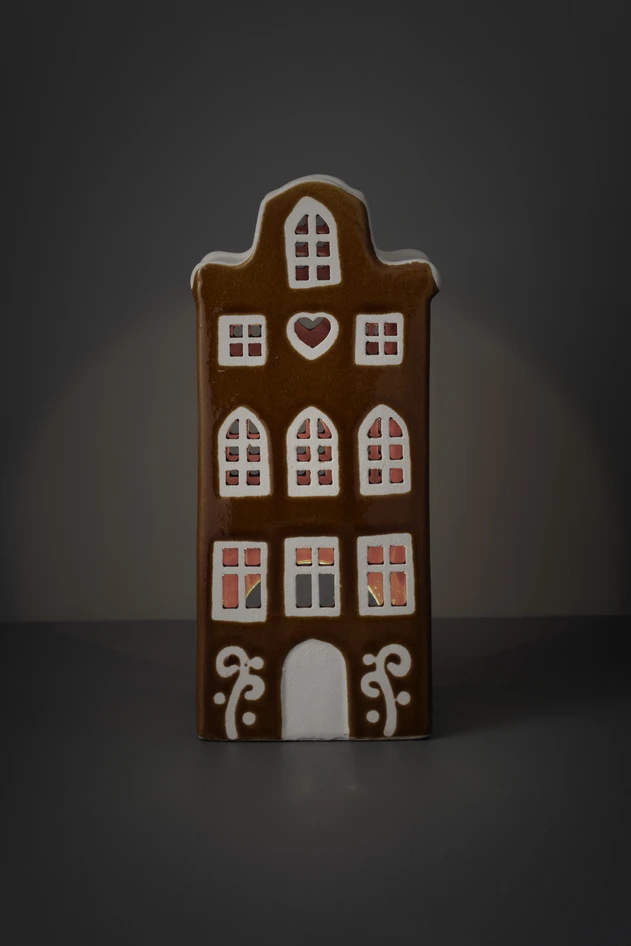 Ginger - Ljuslykta, H21,5 B9,5 cm - Brun