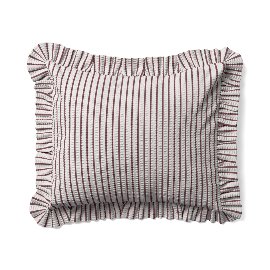 Becka - Örngott i bäckebölja med volang, 50x60 cm - Rosa
