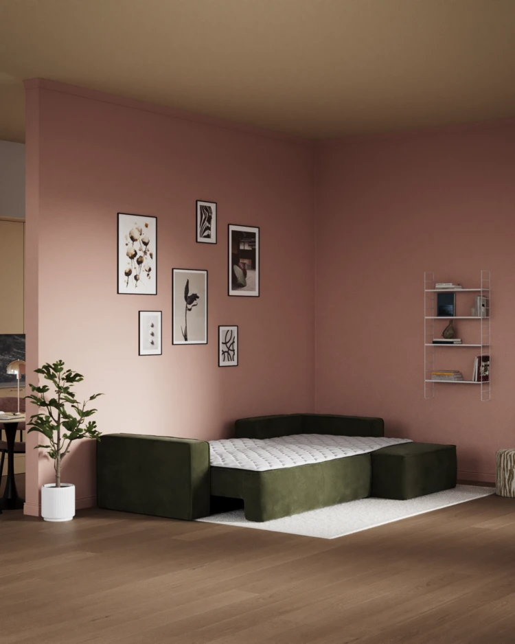 Ide - Bäddsoffa 3-sits med schäslong höger - inspiration