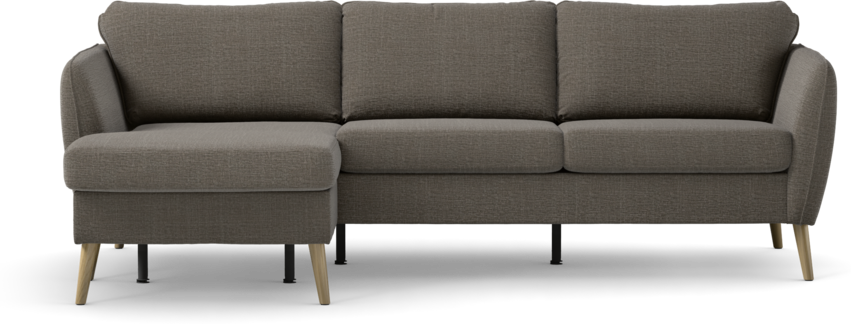 County - 3-sits soffa med flyttbar schäslong - Grå