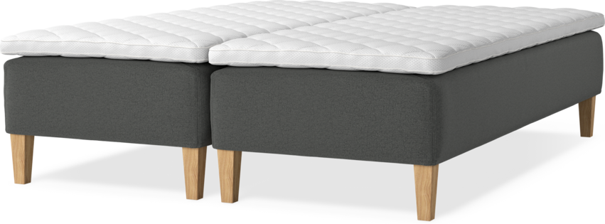 Delux Sense - Ramsäng, dubbelsäng med bäddmadrass - Grå