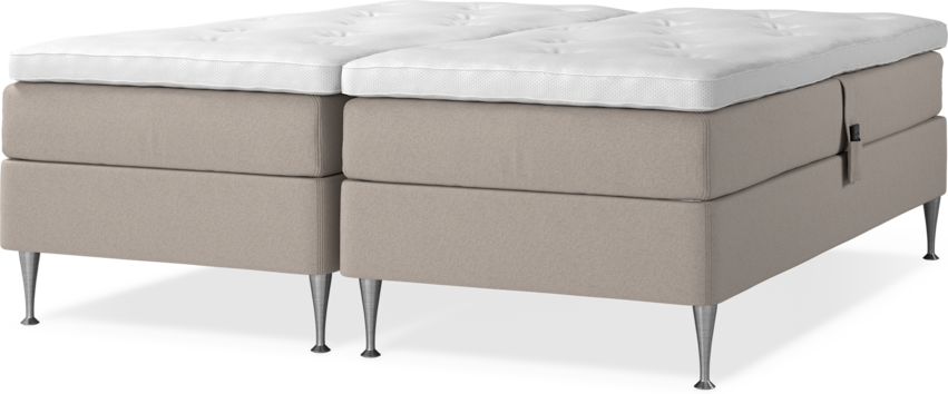 Delux Sense - Ställbar säng, dubbelsäng med bäddmadrass - Beige