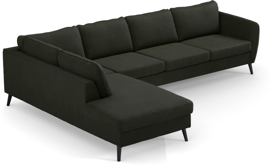 County - 3-sits soffa med divan vänster - Grön