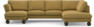 Madison Lux - 2-sits soffa med schäslong vänster och divan höger - Gul