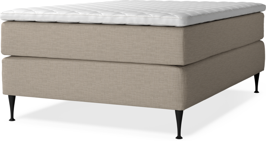Delux Exclusive - Kontinentalsäng, enkelsäng 140 cm med bäddmadrass - Beige