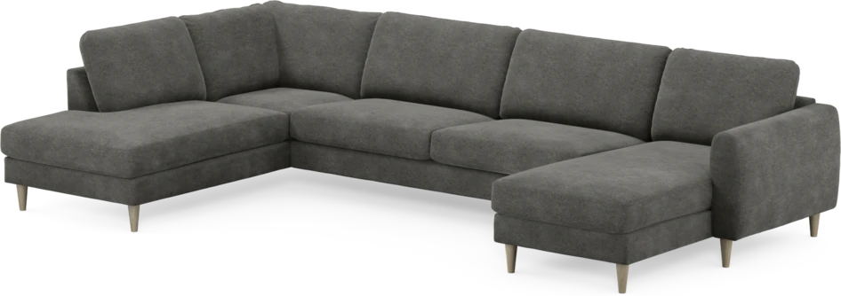 Bridge - 3-sits soffa med divan vänster och schäslong höger - Grå