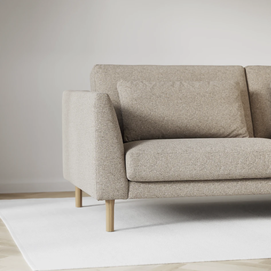Willow - 3-sits soffa med divan vänster, fast klädsel - Beige