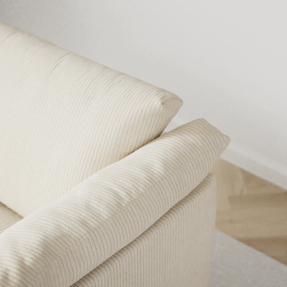 Cherrie - 2,5-sits soffa, hel dyna, fast klädsel - Vit