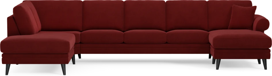 Eden - 3-sits soffa med divan vänster och schäslong höger - Röd