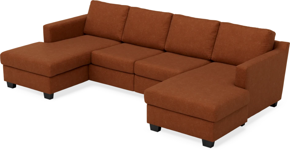 Friday - 2-sits soffa med två schäslonger - Orange