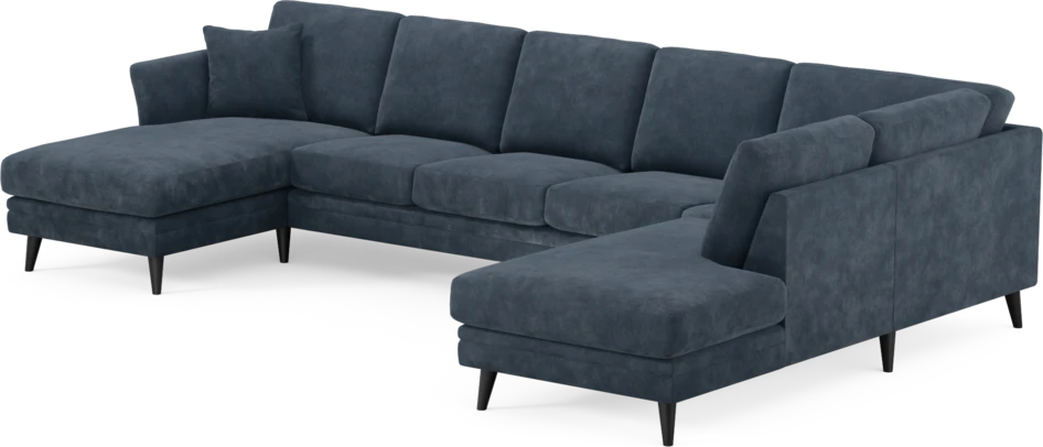 Eden - 3-sits soffa med schäslong vänster och divan höger - Blå