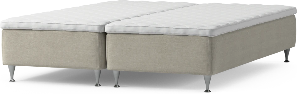 Delux Sense - Ramsäng, dubbelsäng med bäddmadrass och sängben - Beige