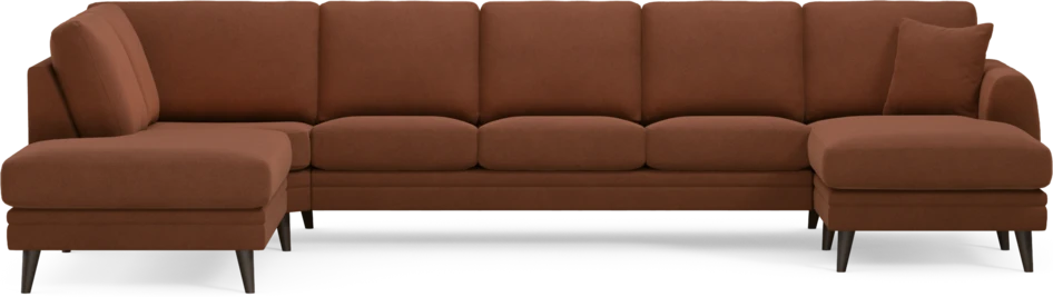 Eden - 3-sits soffa med divan vänster och schäslong höger - Orange