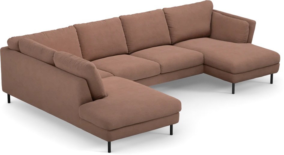 Madison Lux - 2-sits soffa med divan vänster och schäslong höger - Rosa